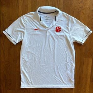 Nike Dri-Fit Clemson White Performance Polo